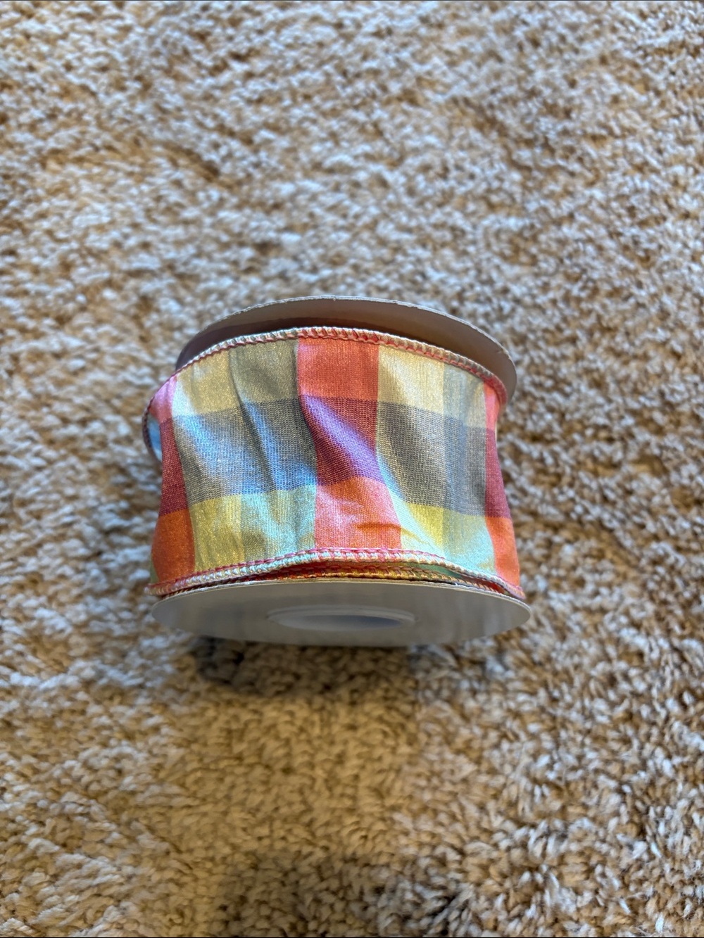 Multicolor Plaid Wired Ribbon Roll